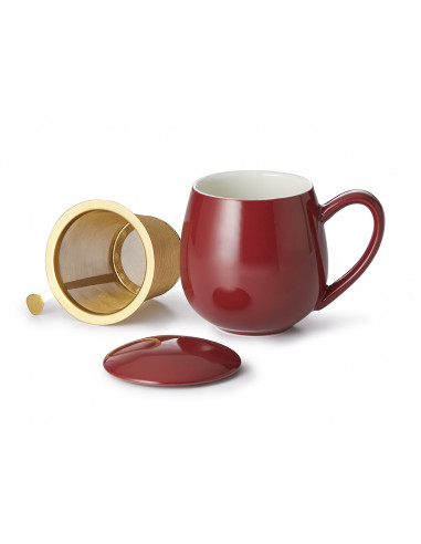 #8669 Zaara hrnček gold - bordeaux